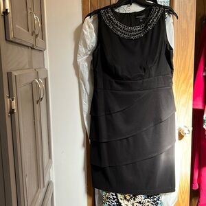 Formal black dress with embellishments